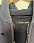 Project G/R Navy Reconstructed Folded Fill Zip Hoodie