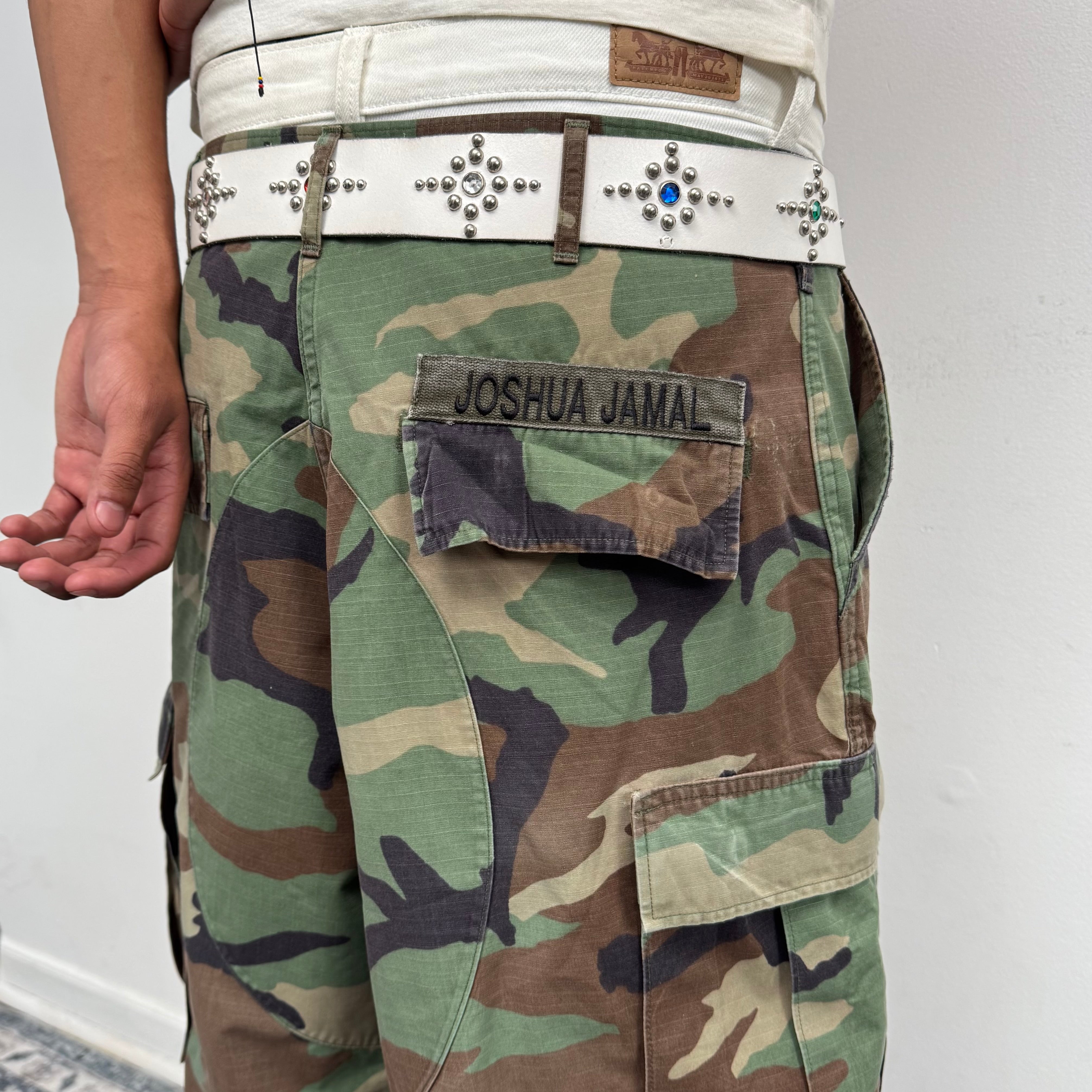 Joshua Jamal Green Camo NBHD Shorts – Mid For Sale