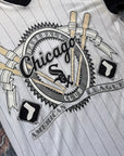 Vintage 1990s White Sox Pinstripe V-neck