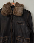 Robin Jeans Fur Collar Leather Jacket