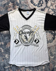 Vintage 1990s White Sox Pinstripe V-neck