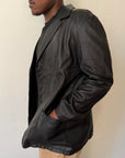 Black Leather Prada Blazer