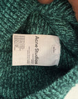 Acne Studios Half-Zip Ribbed Sweater in Forest Green