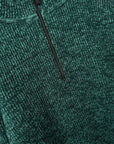 Acne Studios Half-Zip Ribbed Sweater in Forest Green