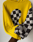 ERL Yellow Checker Swirl Hoodie