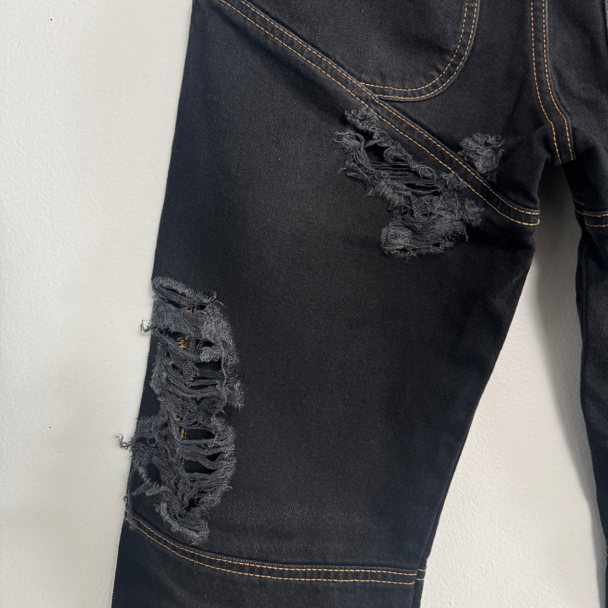 Telfar Straight Leg Jean Distressed Black