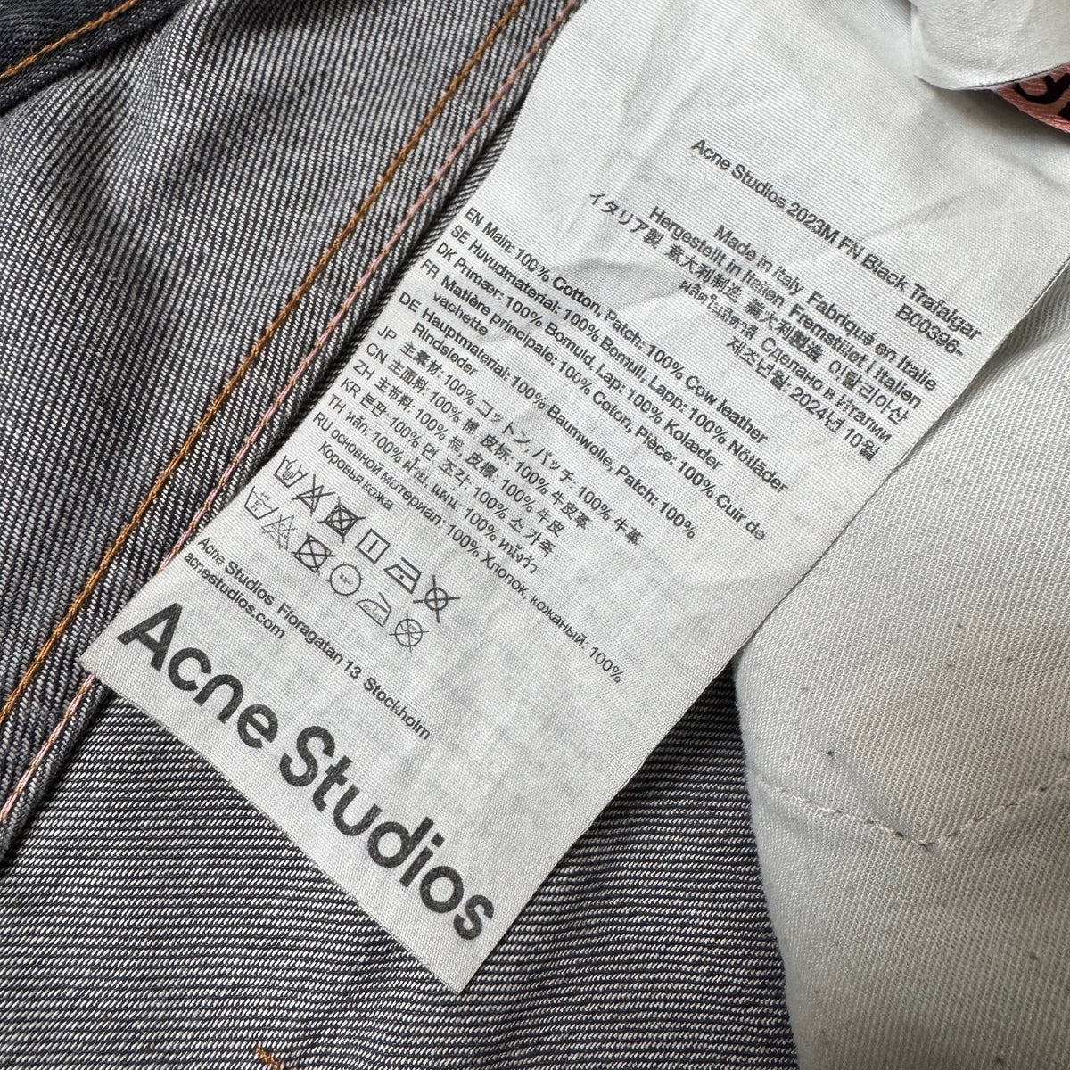 Acne Studios 2023M Black Trafalgar Denim