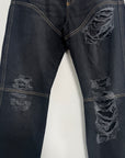 Telfar Straight Leg Jean Distressed Black