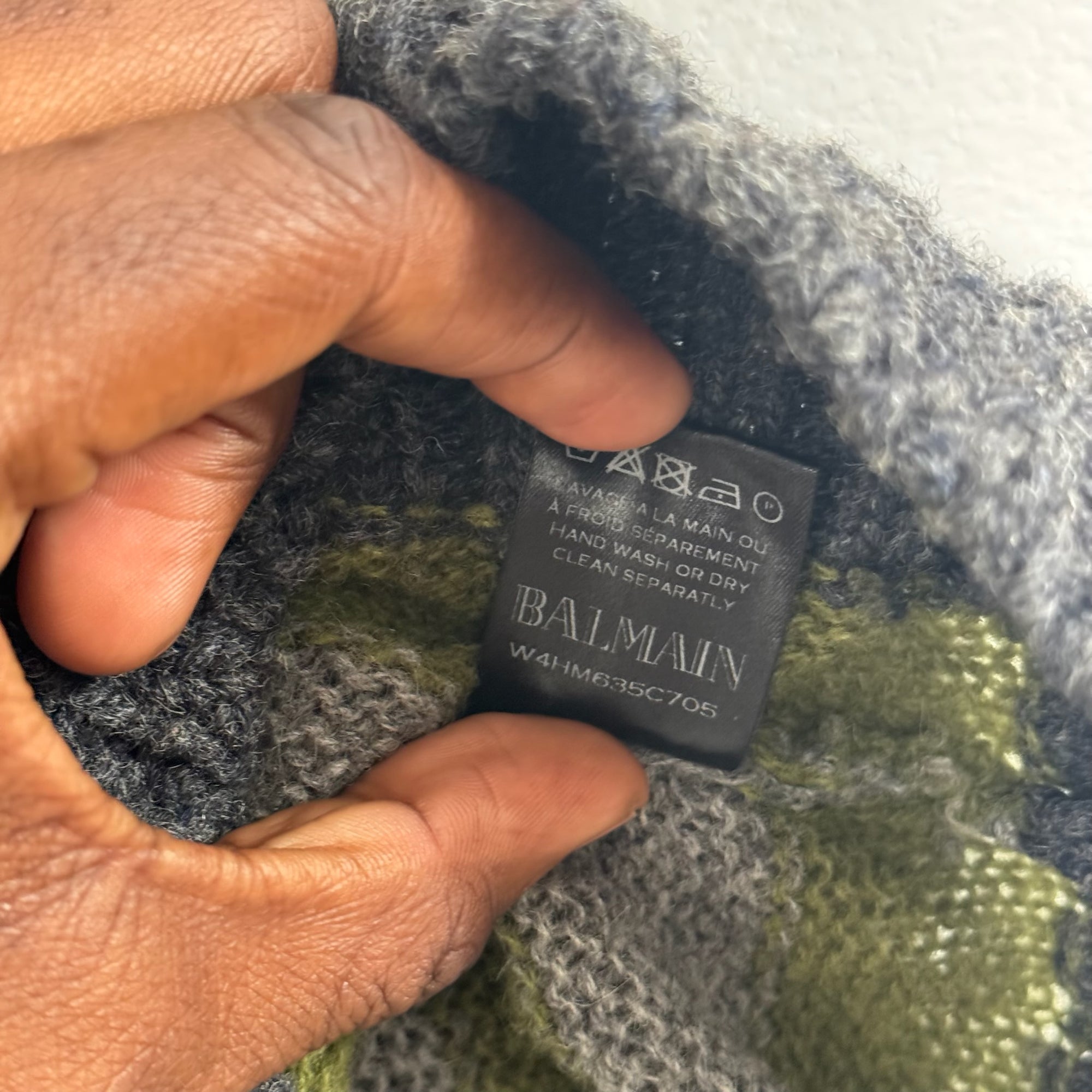 Balmain 100% Wool Knit Sweater