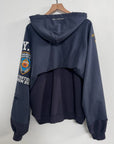 Project G/R Navy Reconstructed Folded Fill Zip Hoodie