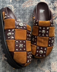 Toga Virilis Stud-Embelished Leather Slippers