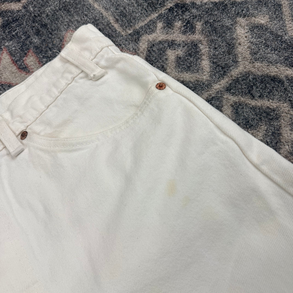 505 Levi Strauss &amp; Co. Orange Tab White Denim