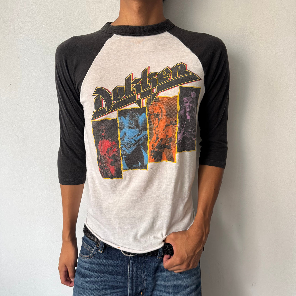 1986 Dokken Rockin American Concert Basebell Tee