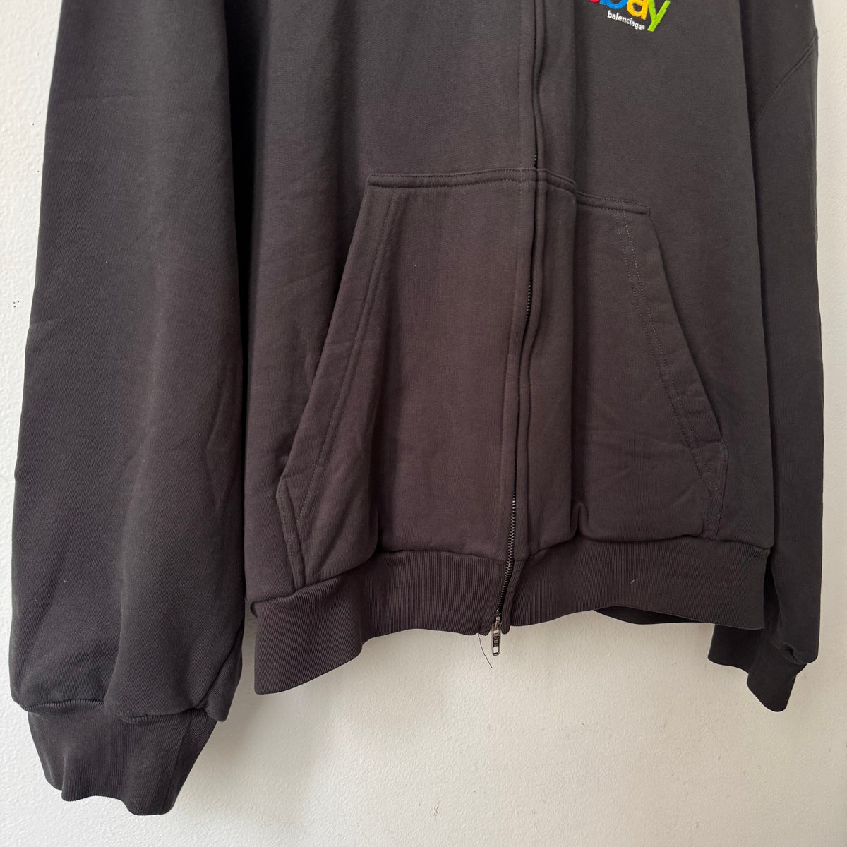 Balenciaga Ebay Black Zip-Up Hoodie