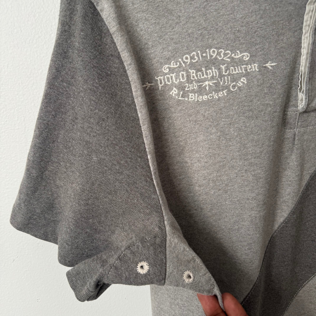 Vintage Ralph Lauren Polo Bleecker Cup Gray Rugby