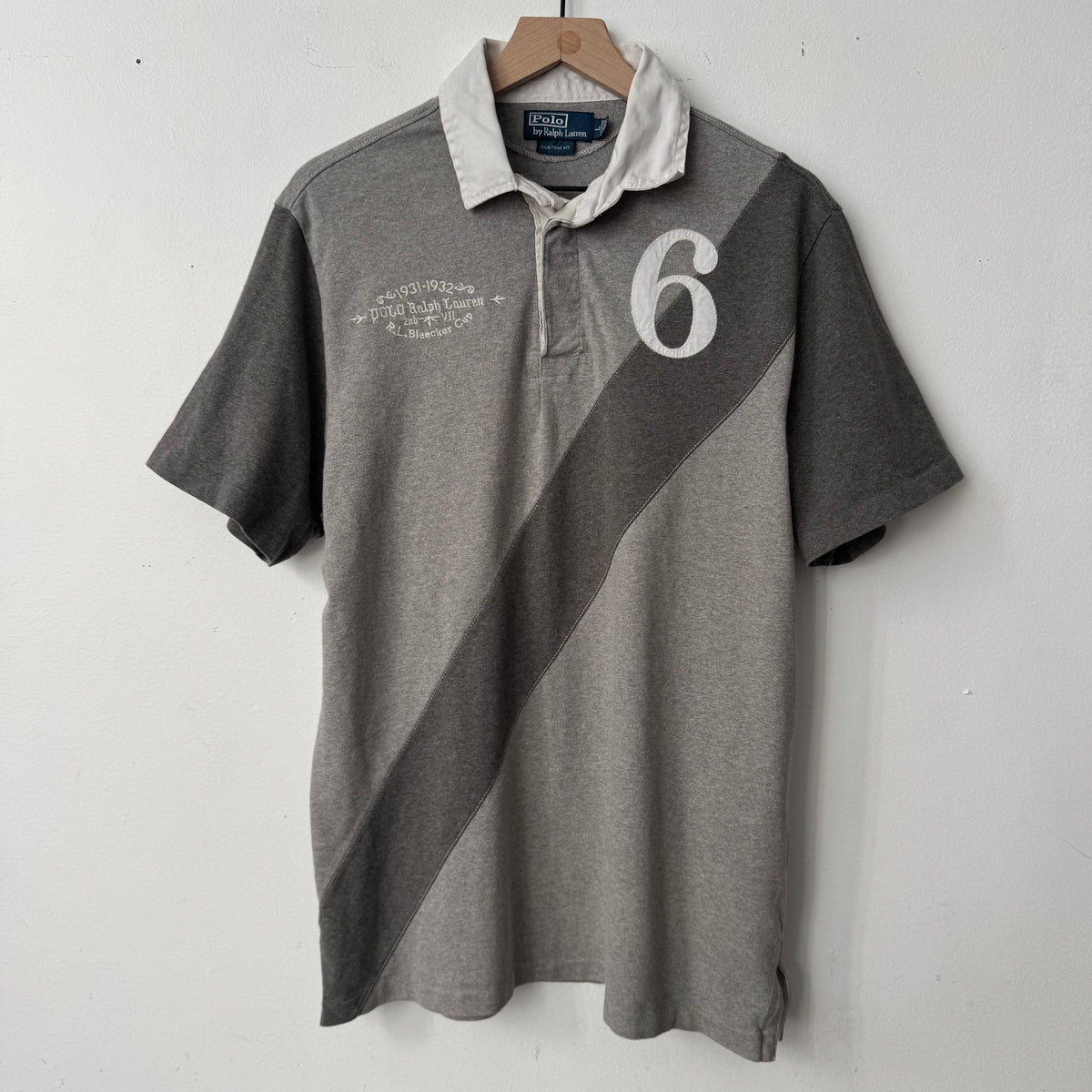 Vintage Ralph Lauren Polo Bleecker Cup Gray Rugby