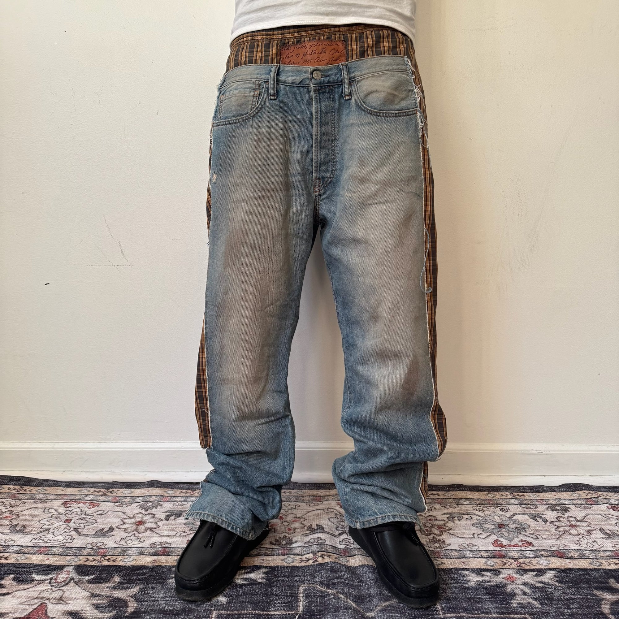Acne Studios Deconstructed Checked Jeans