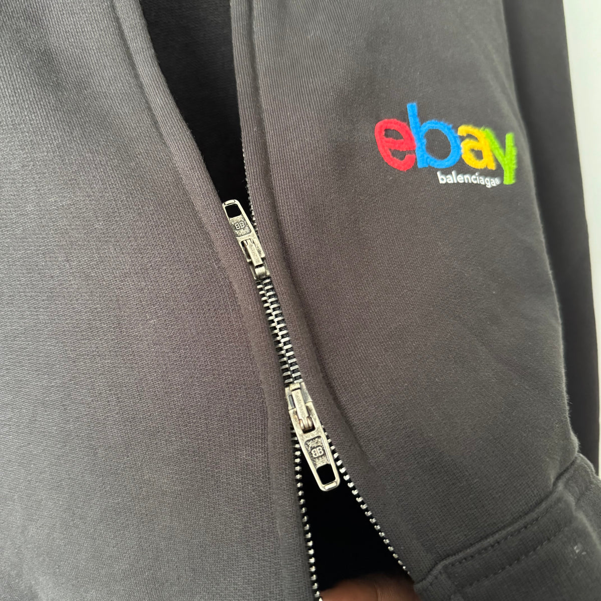 Balenciaga Ebay Black Zip-Up Hoodie