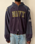 Project G/R Navy Reconstructed Folded Fill Zip Hoodie
