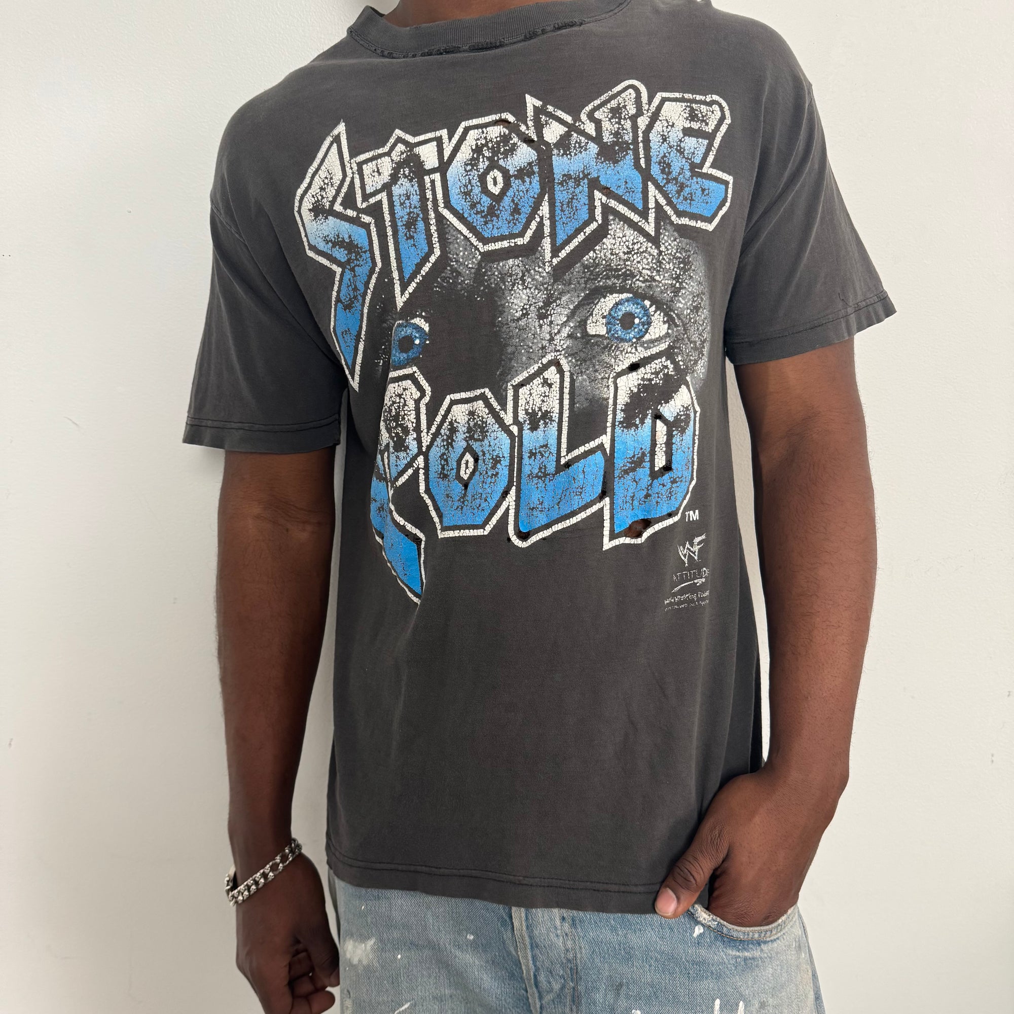 Vintage 1998 WWF Stone Cold “Bad To The Bonz” Tee