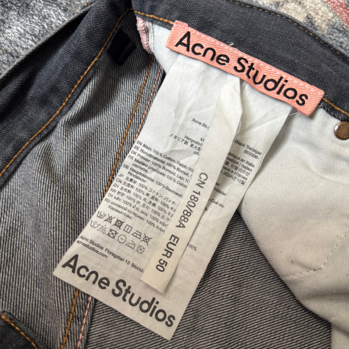 Acne Studios 2023M Black Trafalgar Denim