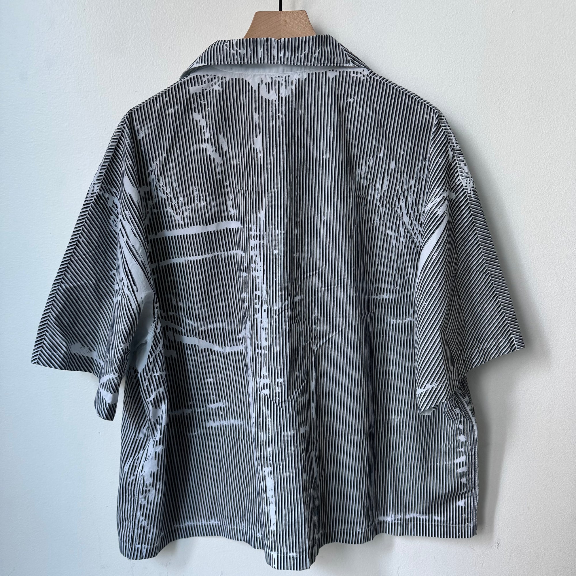 Prada Stencil Stripe Poplin Bowling Shirt