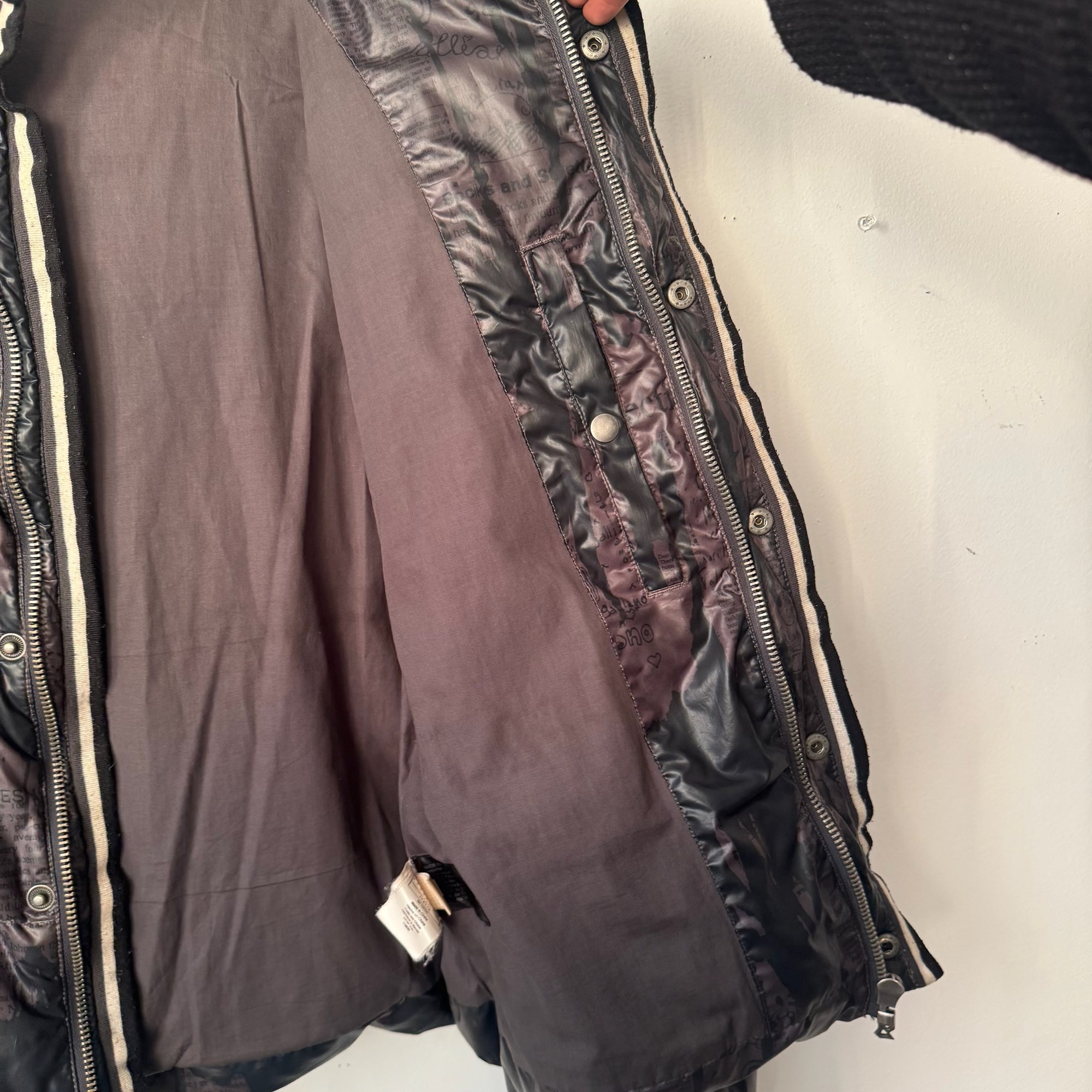 John Galliano Magazine Newspapers Puffer Jacket