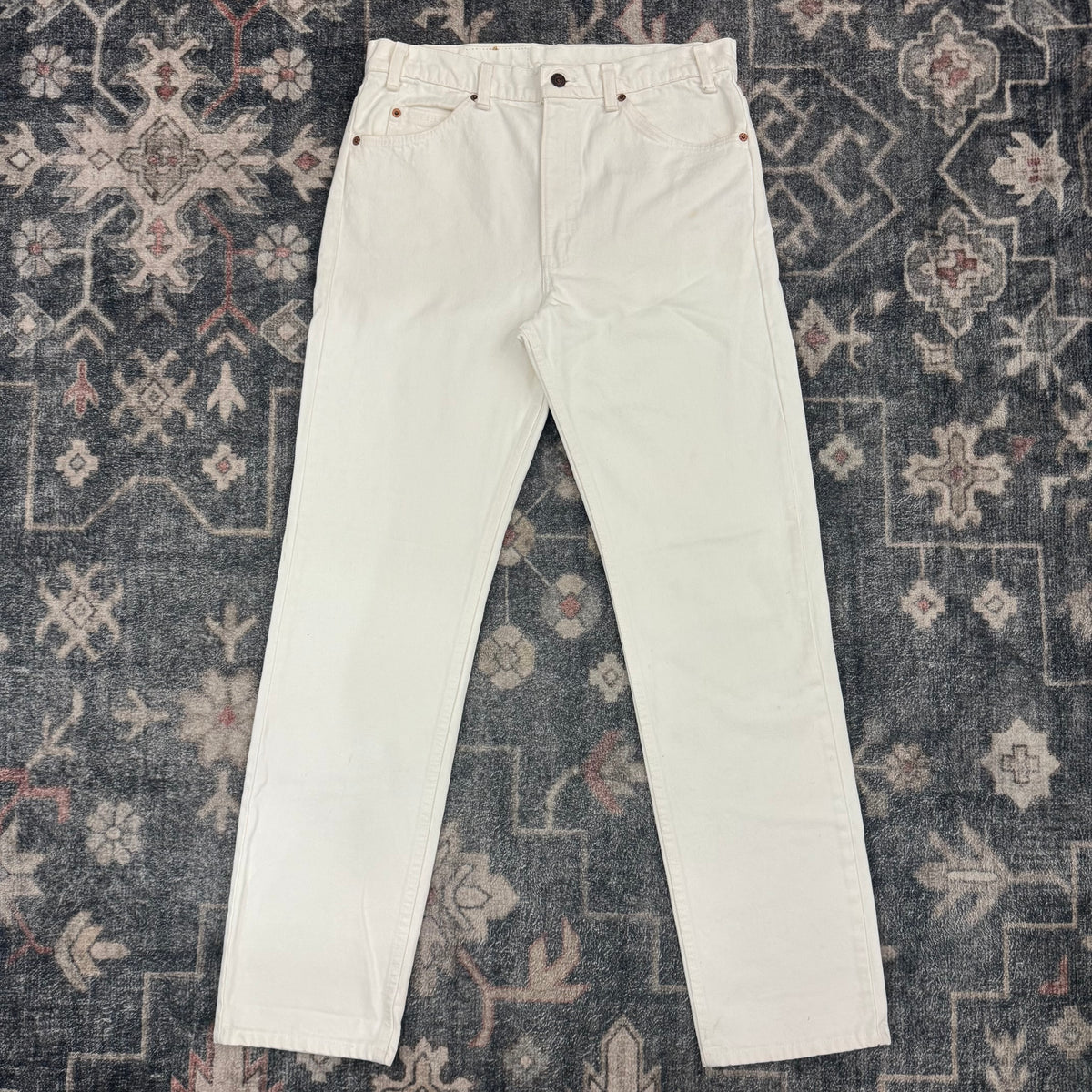 505 Levi Strauss &amp; Co. Orange Tab White Denim