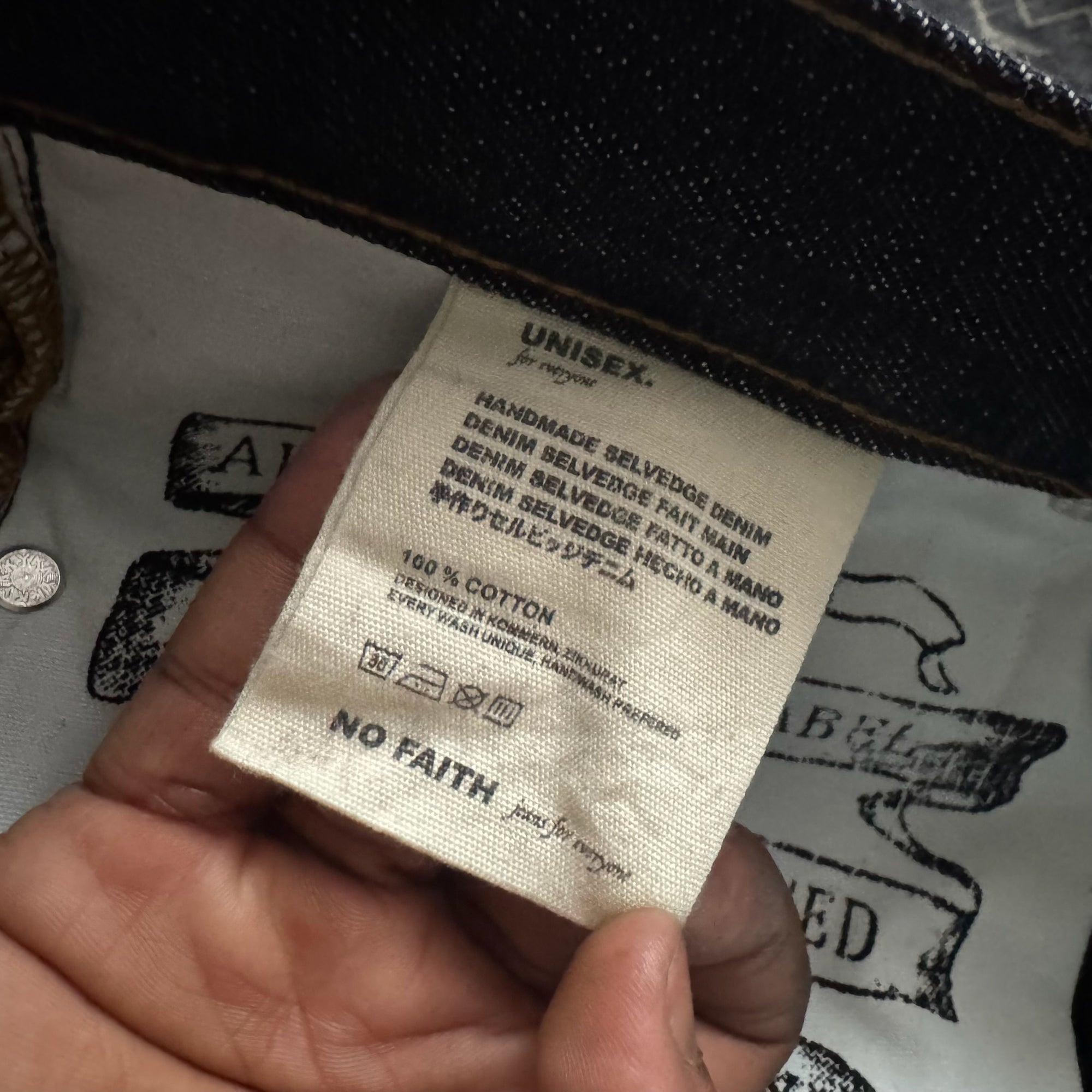 No Faith Studios Wide Leg Japanese Raw Selvedge Denim