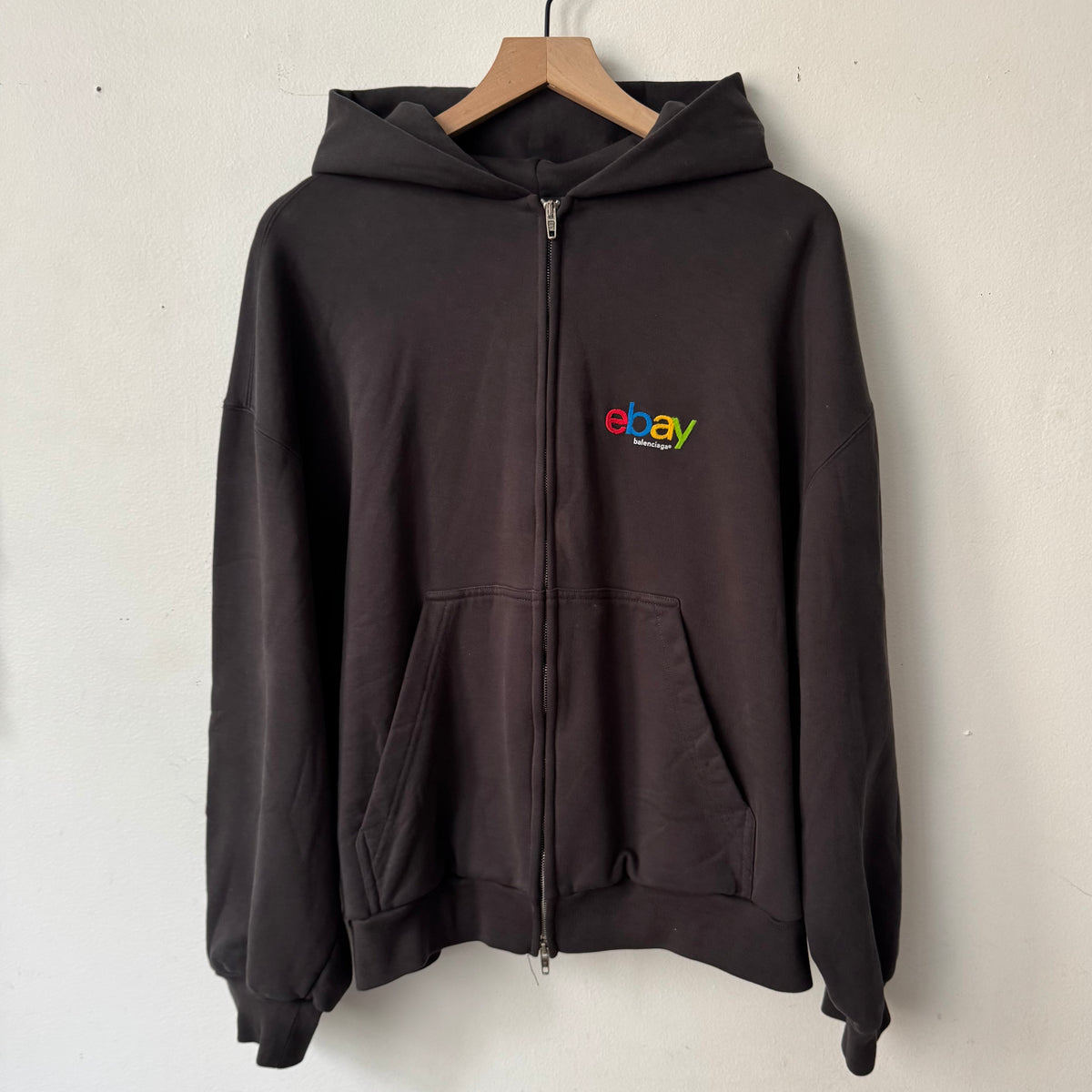 Balenciaga Ebay Black Zip-Up Hoodie