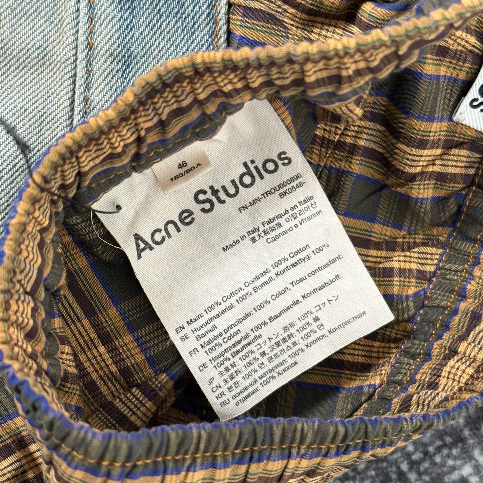 Acne Studios Deconstructed Checked Jeans