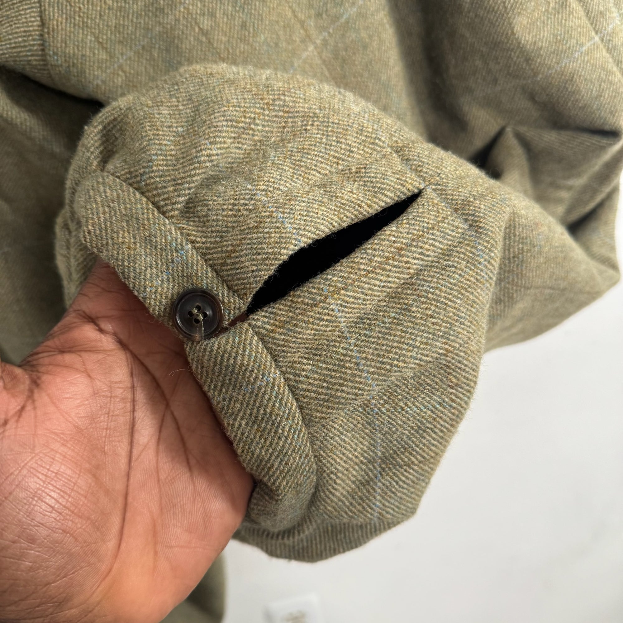 Maison Margiela Green Padded Wool Trousers