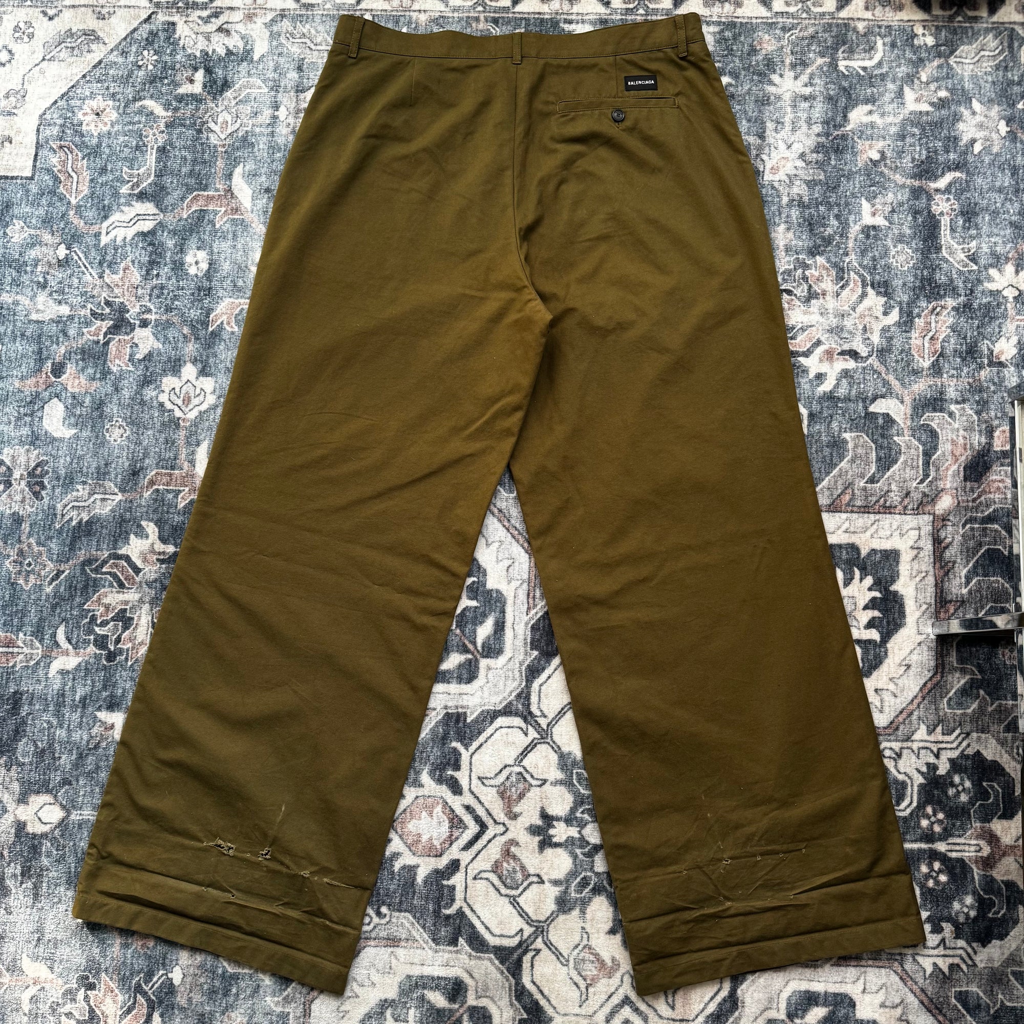 Balenciaga Green Wide Leg Trousers Winter 17