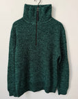 Acne Studios Half-Zip Ribbed Sweater in Forest Green