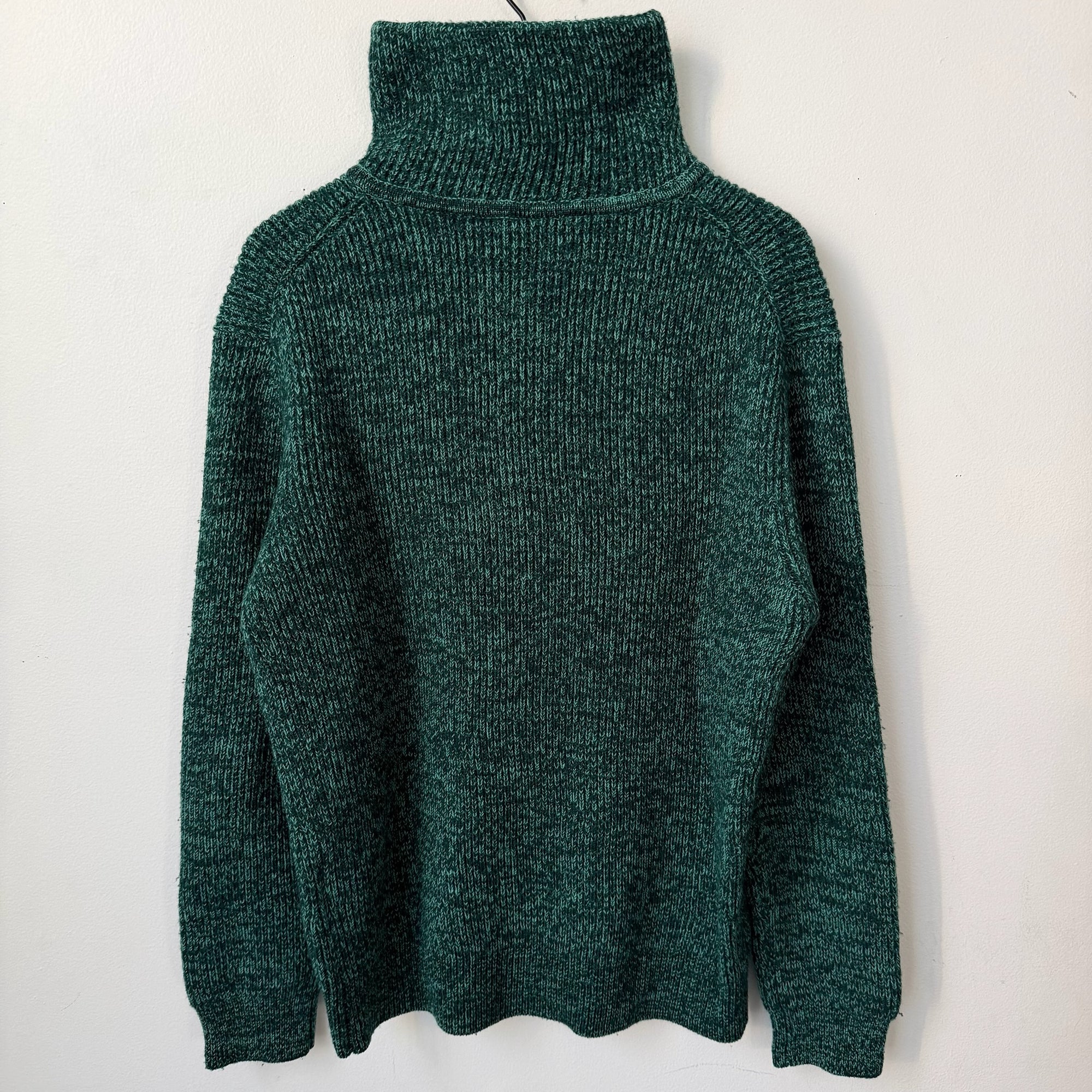Acne Studios Half-Zip Ribbed Sweater in Forest Green