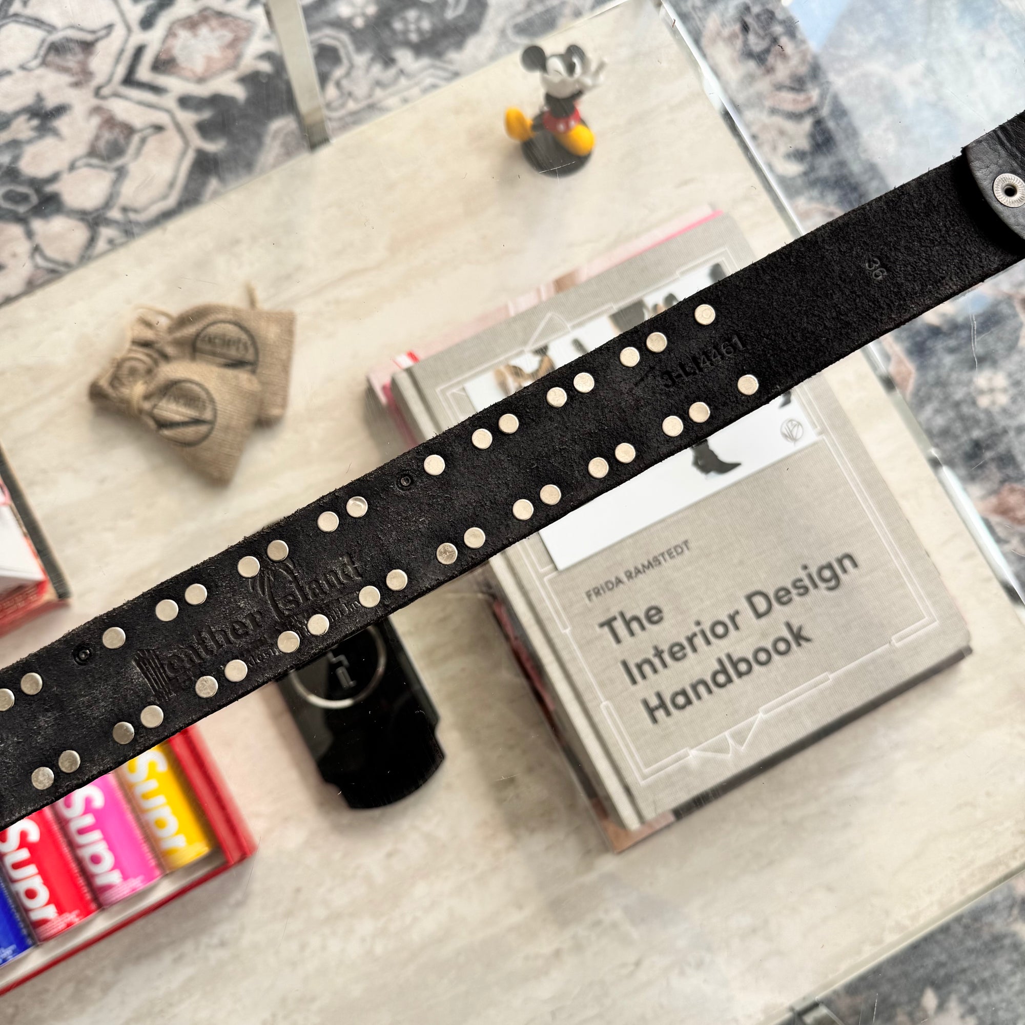 Vintage Leather Island Studded Belt
