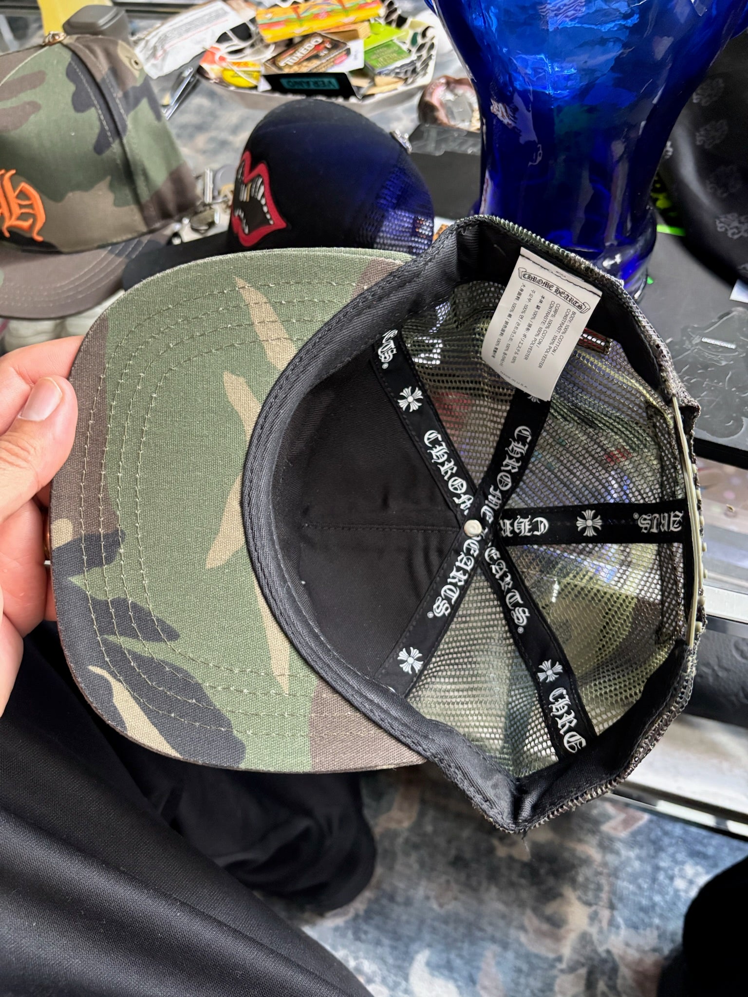 Chrome Hearts 'The Heroes Project' Camo Trucker Hat