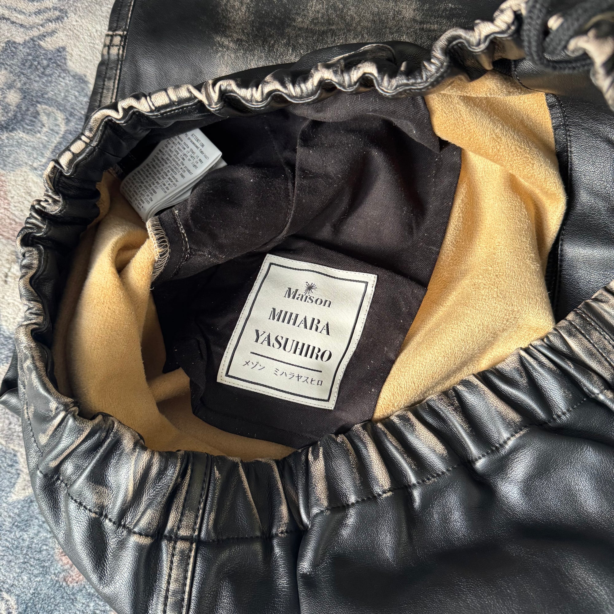 Mihara Yasuhiro Synthetic Leather Pants
