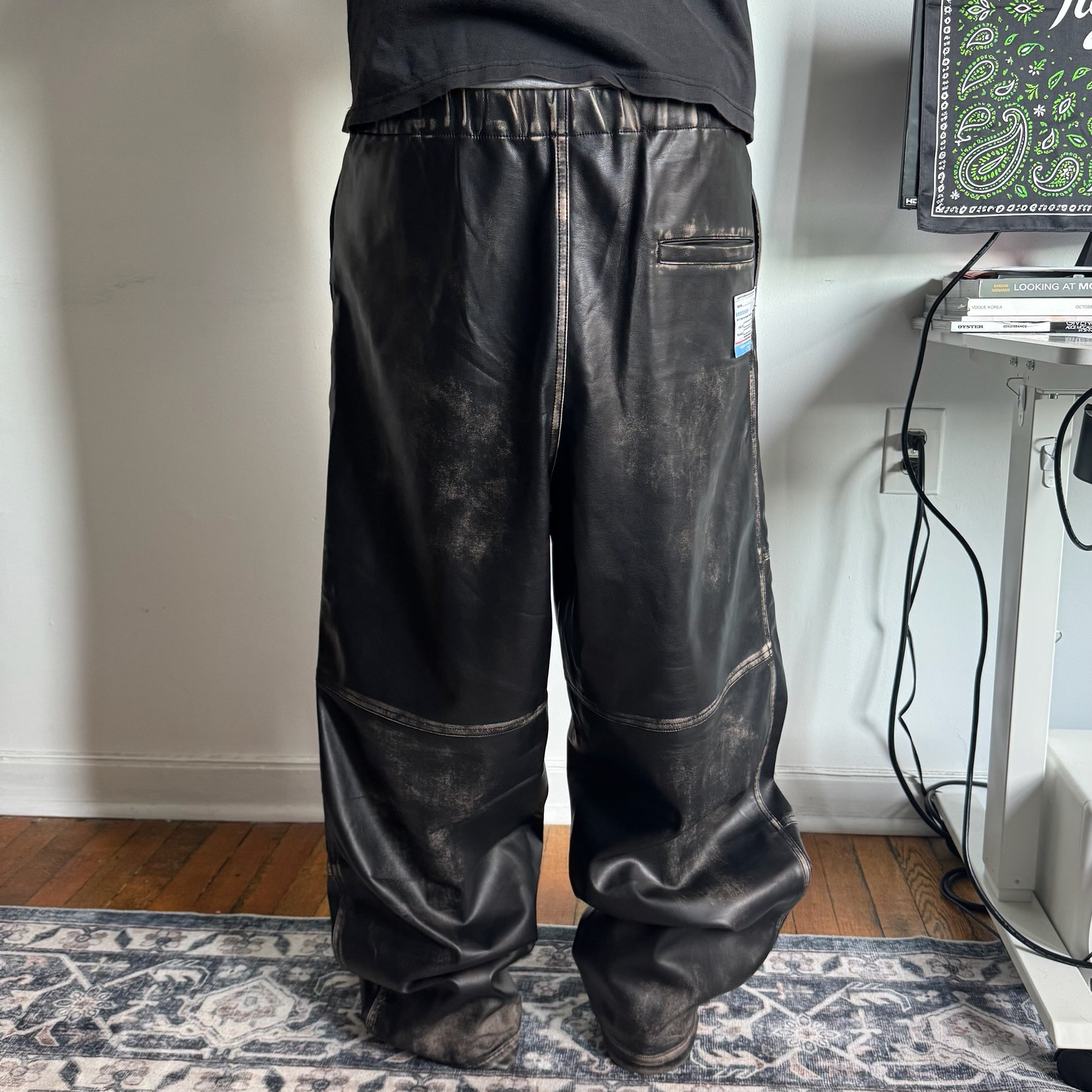 Mihara Yasuhiro Synthetic Leather Pants