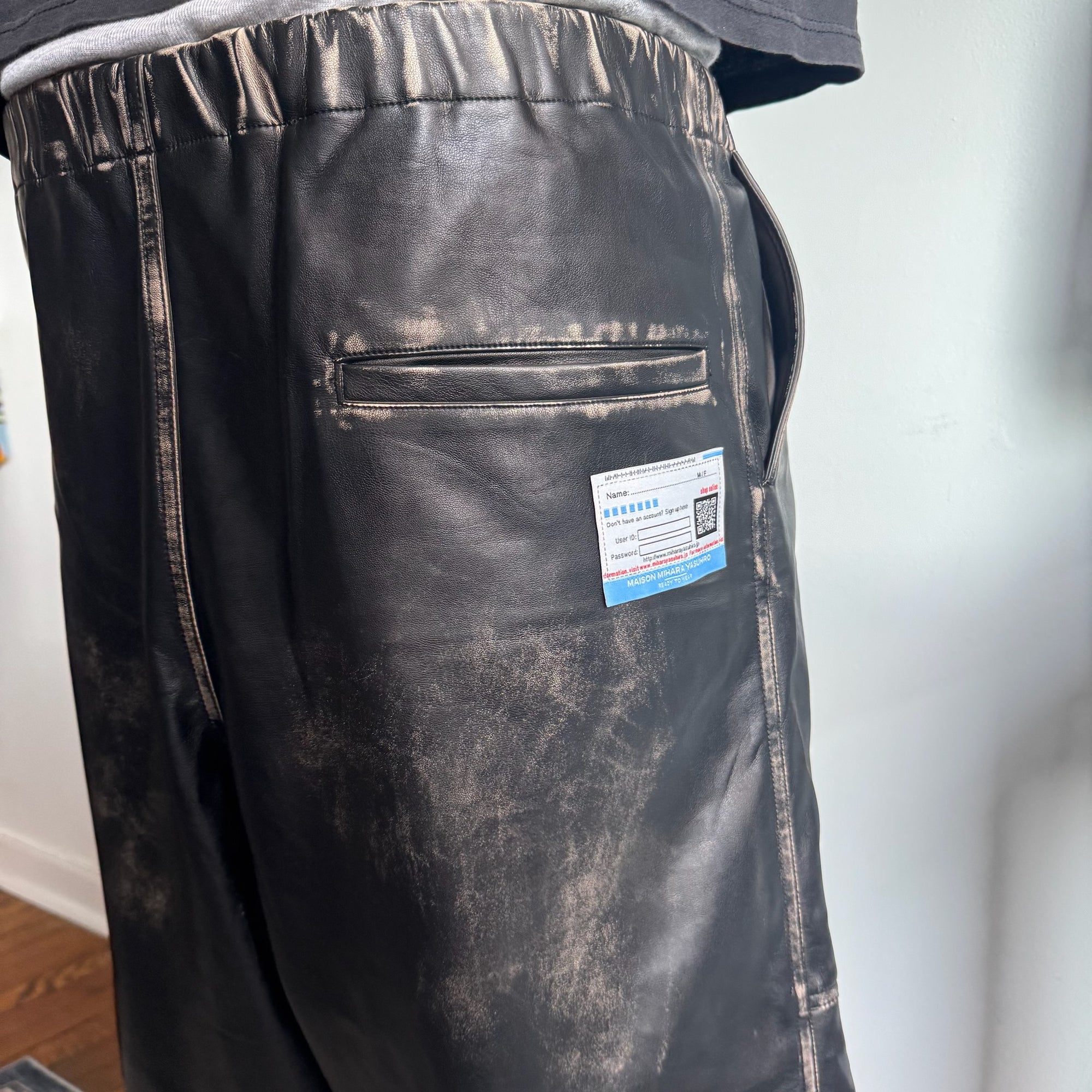 Mihara Yasuhiro Synthetic Leather Pants