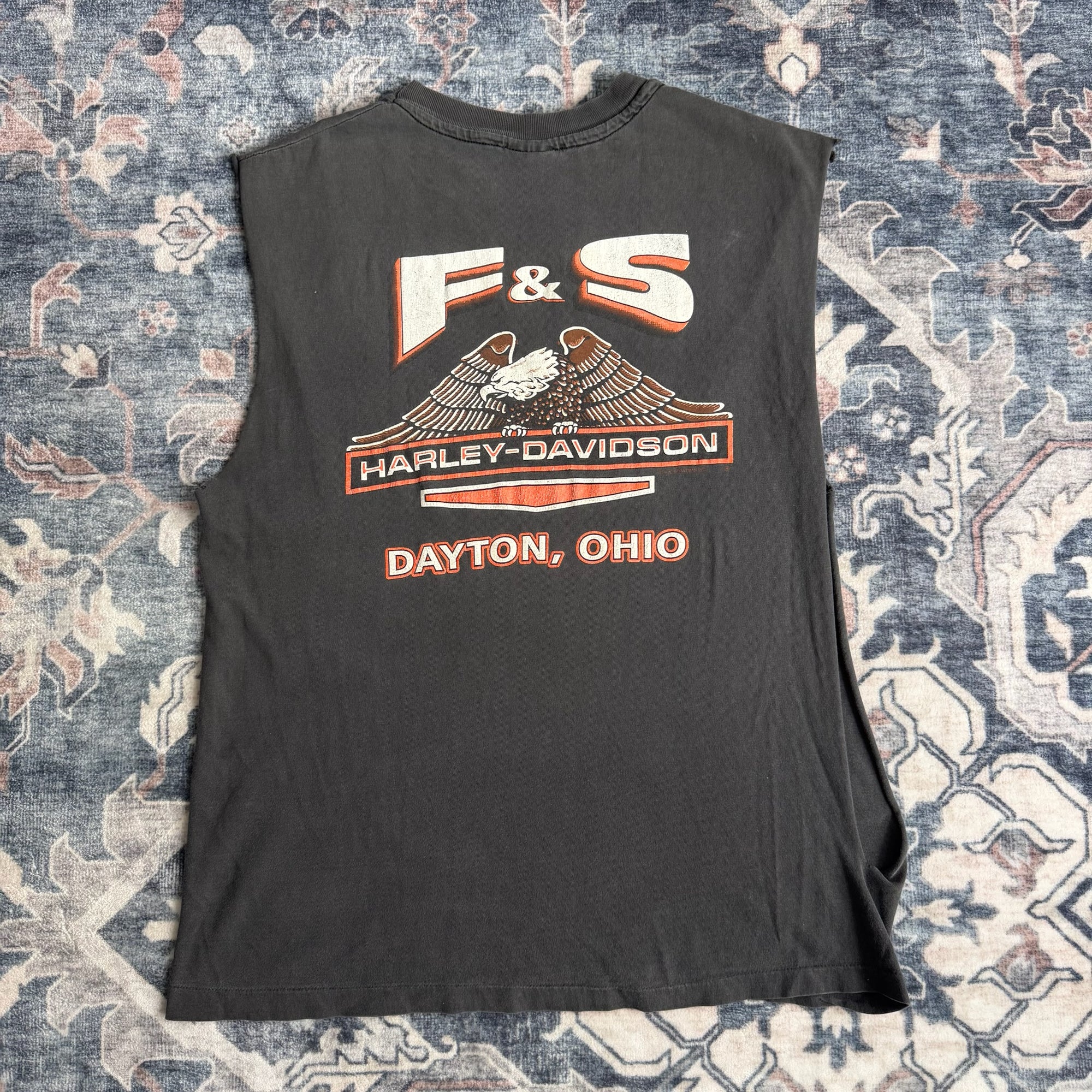 Vintage 1990s F&amp;S Harley Cut-off Sleeve