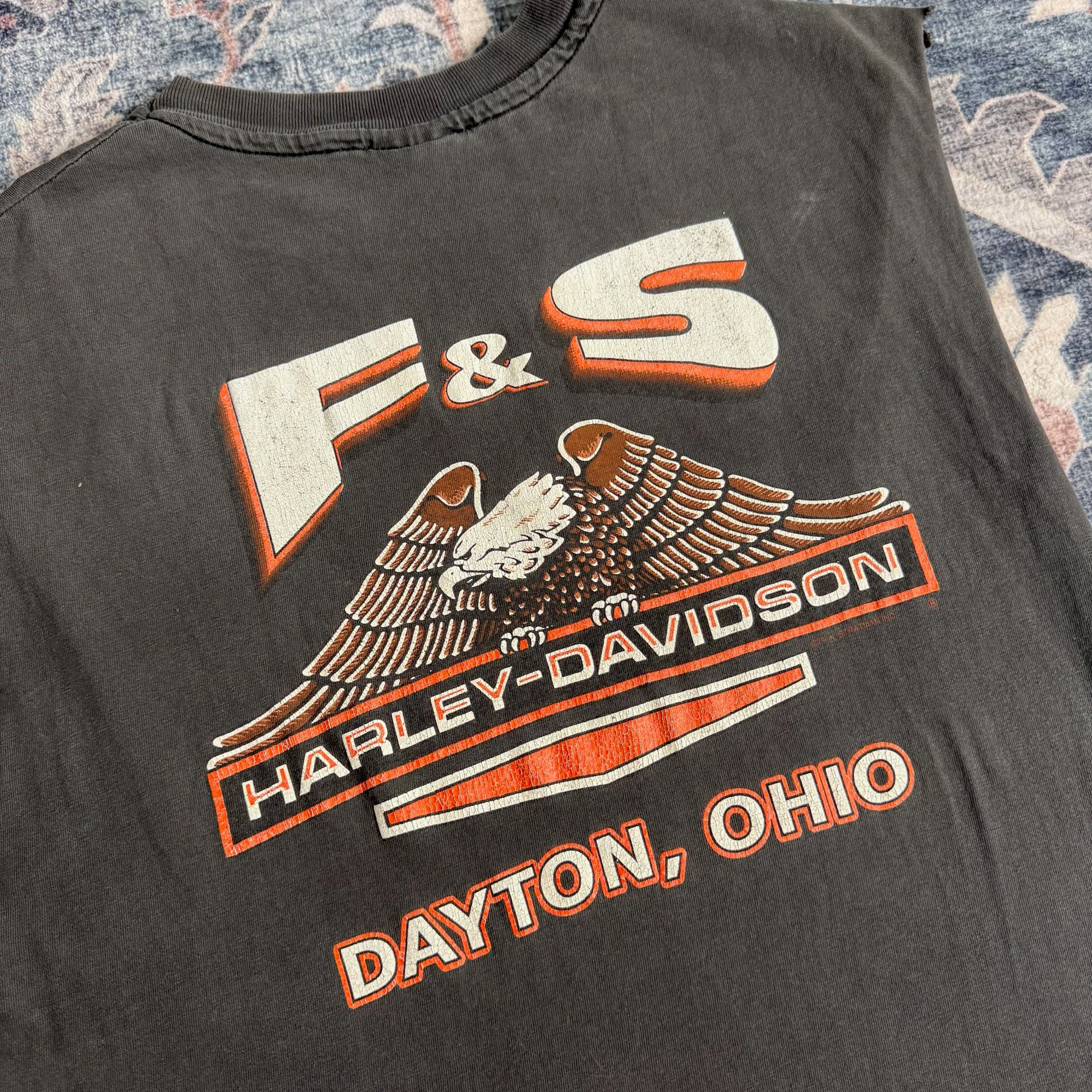 Vintage 1990s F&amp;S Harley Cut-off Sleeve