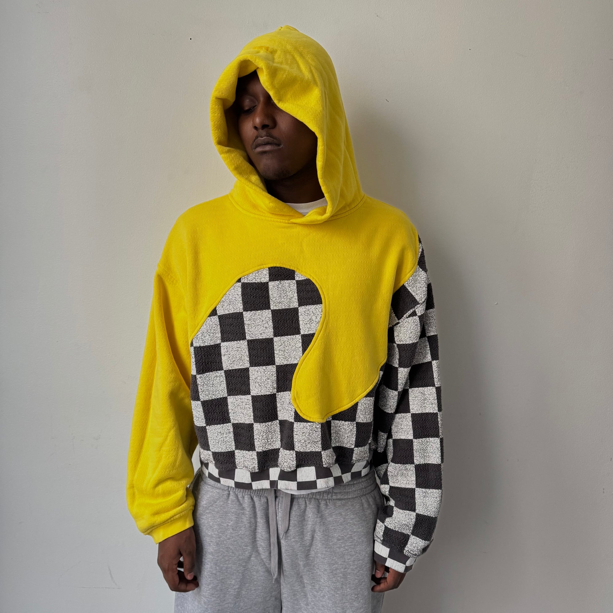 ERL Yellow Checker Swirl Hoodie