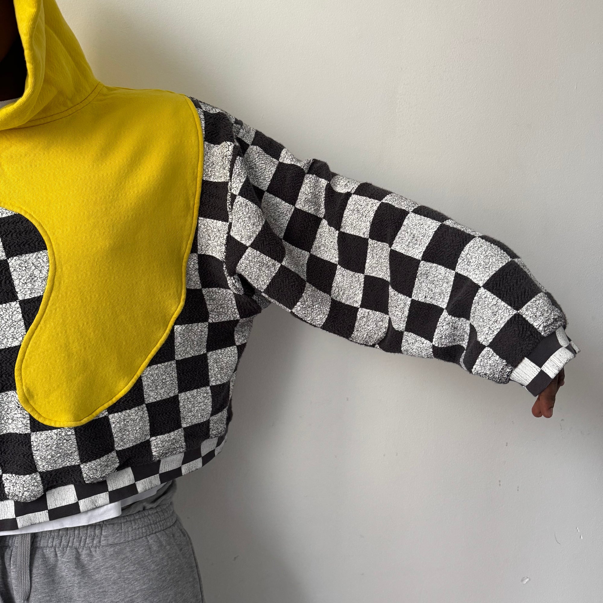 ERL Yellow Checker Swirl Hoodie
