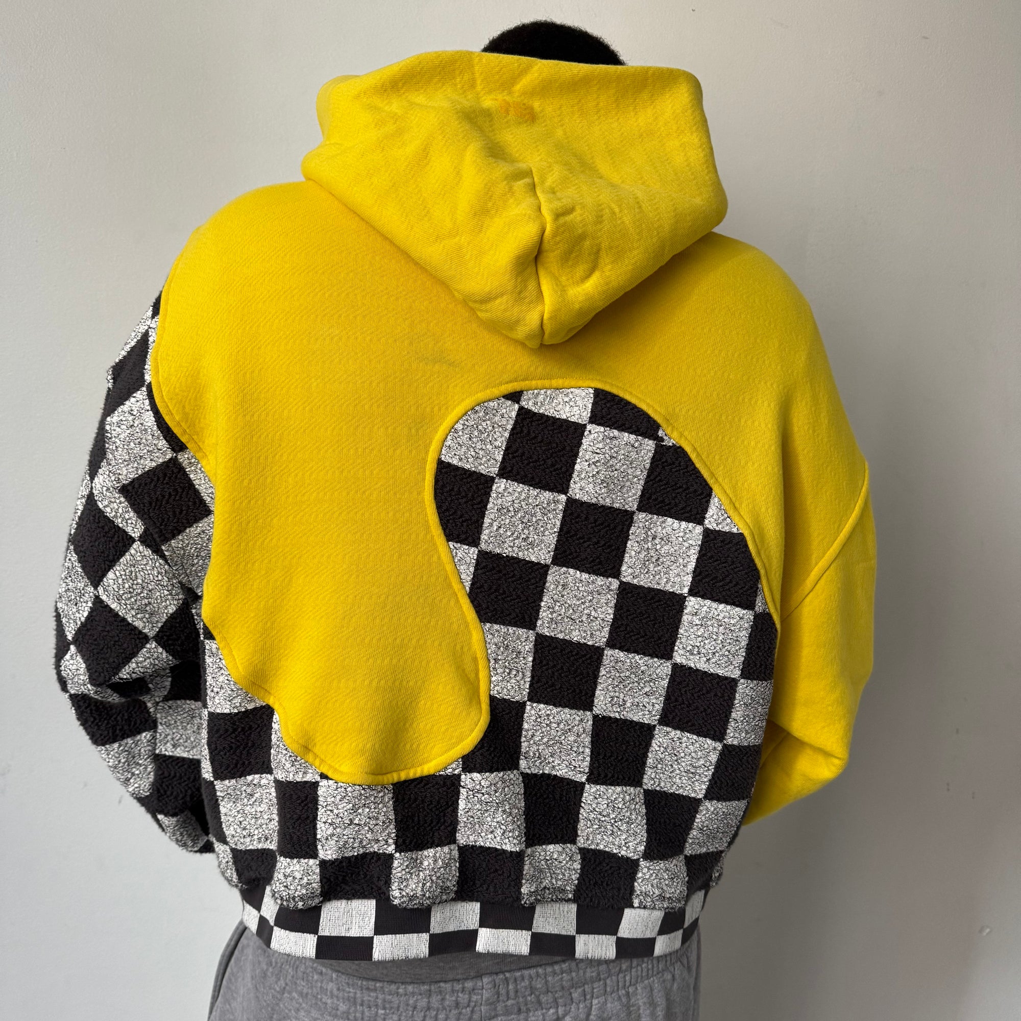 ERL Yellow Checker Swirl Hoodie