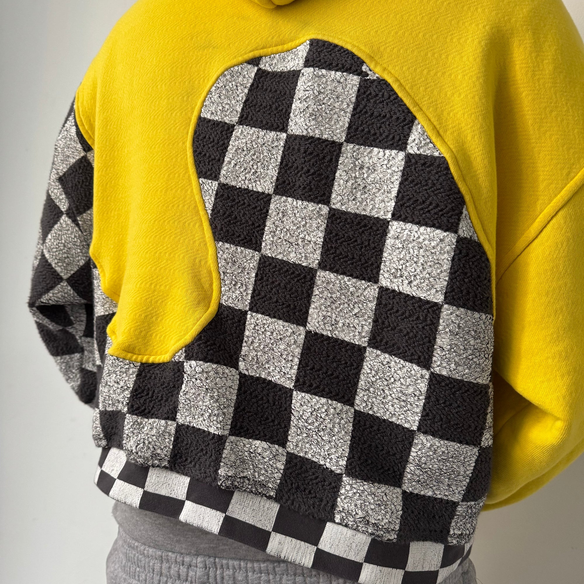 ERL Yellow Checker Swirl Hoodie