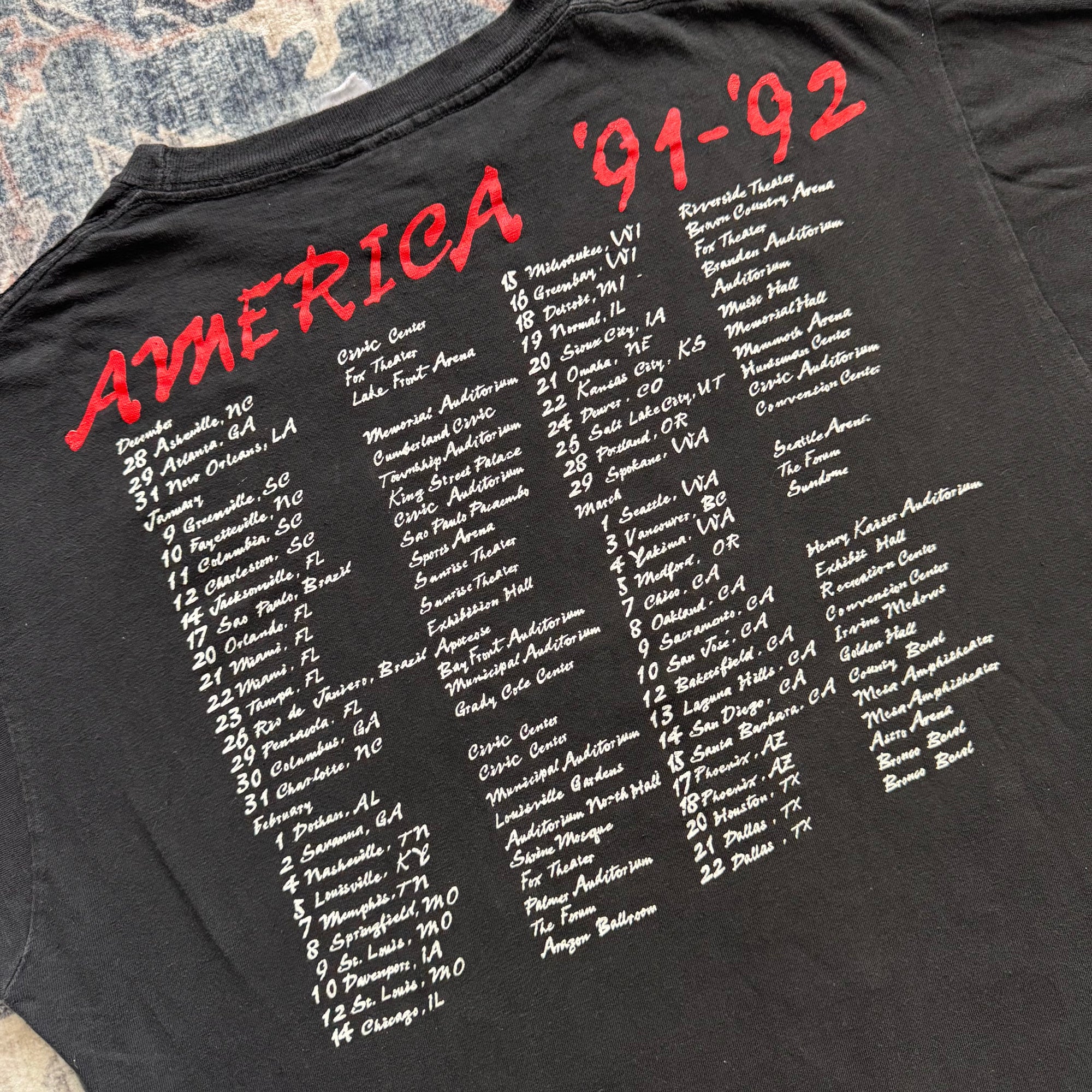 Vintage 1991 Skid Row America Tour Tee
