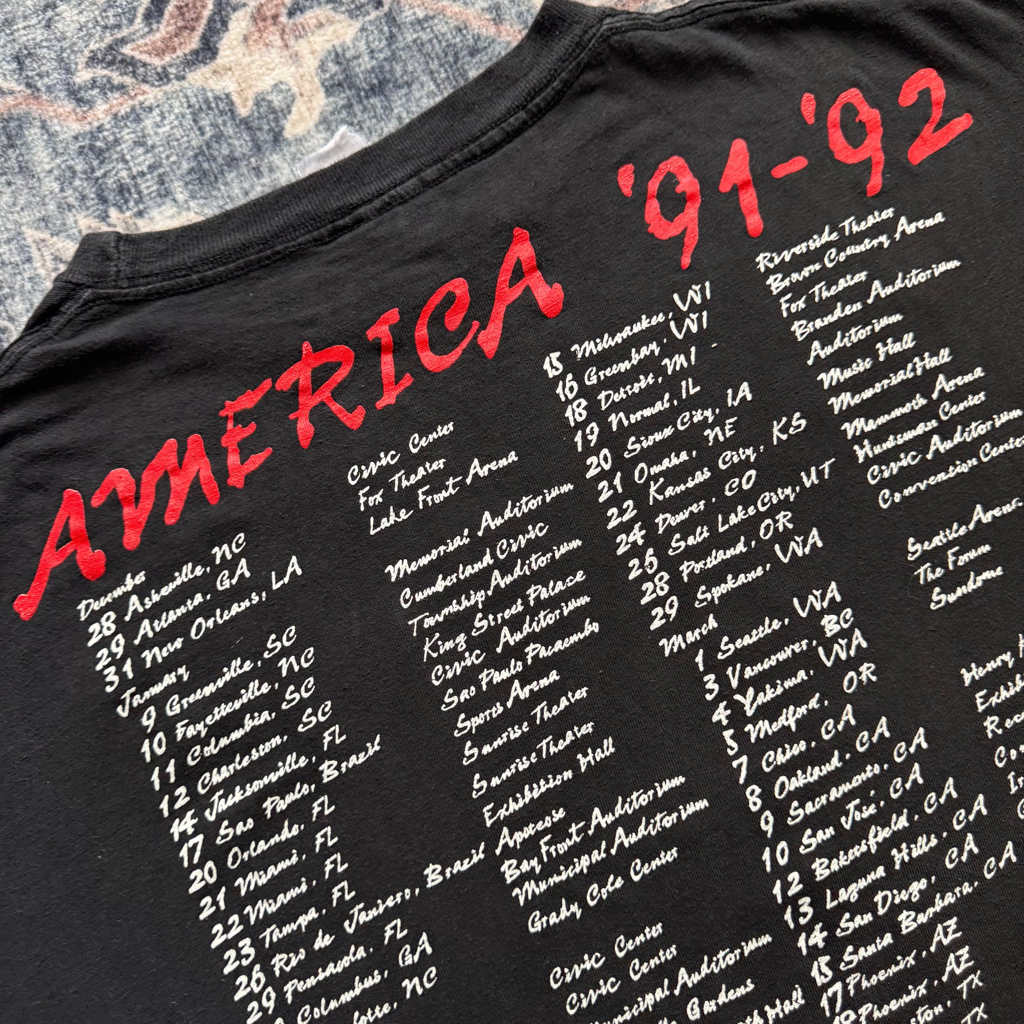 Vintage 1991 Skid Row America Tour Tee