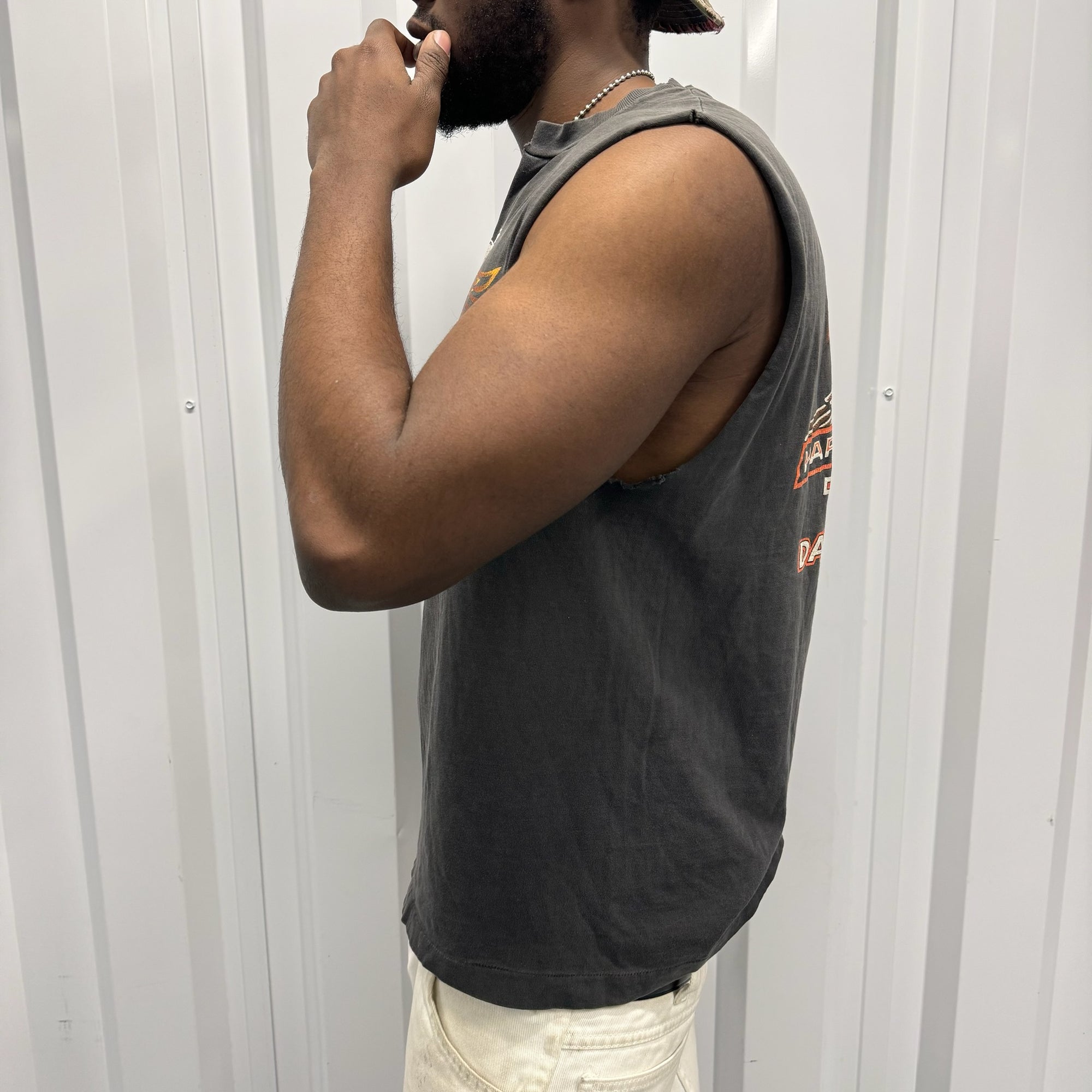 Vintage 1990s F&amp;S Harley Cut-off Sleeve